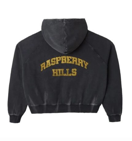 Raspberry Hills ‘Acid Wash’ Black Zip Up Hoodie