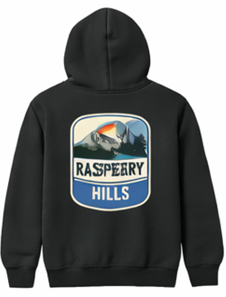 Raspberry Hills Graphic Black Hoodie