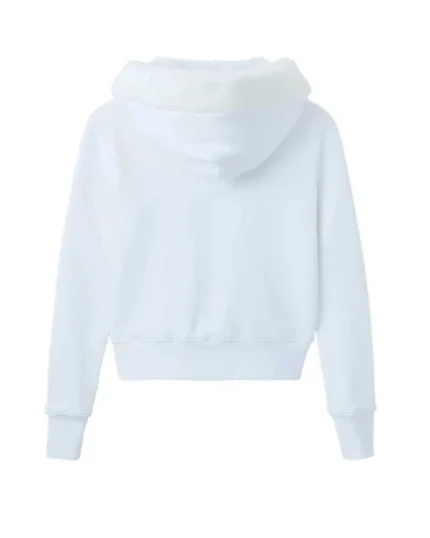 GV Gallery Pom Pom Zip Up Hoodie White