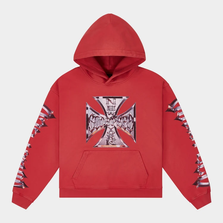 Chrome x Godspeed Motto Hoodie (Red Wash ) Chrome x Godspeed Motto Hoodie (Red Wash )