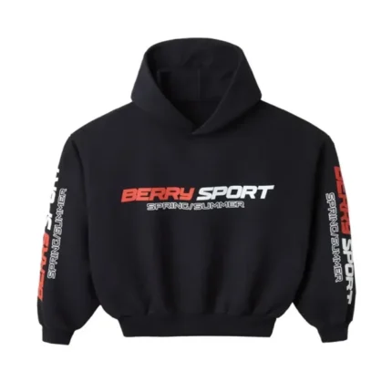 Raspberry Hills Cropped Berry Sport Hoodie Black